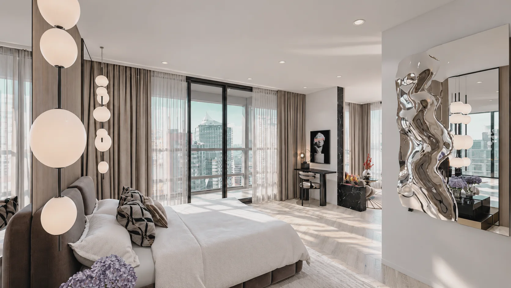 Visualisierung Penthouse, Schlafbereich – Good Design